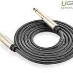 UGREEN 6.5mm ذكر إلى ذكر ستيريو Auxiliary Aux كابل صوت 1m (رمادي)