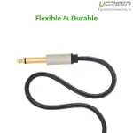 UGREEN 6.5mm ذكر إلى ذكر ستيريو Auxiliary Aux كابل صوت 2m (رمادي)