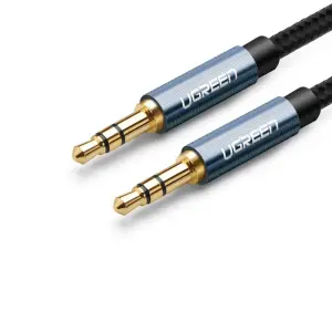 UGREEN 3.5mm Male to 3.5mm Male Cable Gold Plated Metal Case with Braid 1m (Blue)