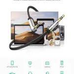 UGREEN 3.5mm ذكر إلى 3.5mm ذكر Straigth إلى angle كابل مسطح 3m (أسود)