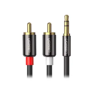 عرض UGREEN 3.5mm Male to 2RCA Male Cable 1m (Black)