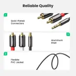 UGREEN 3.5mm Male to 2RCA Male Cable 1m (Black)