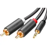 UGREEN 3.5mm ذكر إلى 2RCA ذكر كابل صوت 1m (رمادي)