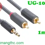 UGREEN 3.5mm ذكر إلى 2RCA ذكر كابل صوت 1m (رمادي)