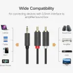 UGREEN 3.5mm ذكر إلى 2RCA ذكر كابل صوت 1m (رمادي)