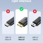 UGREEN USB 3.0 A ذكر إلى Micro USB 3.0 ذكر كابل 1m (أسود)