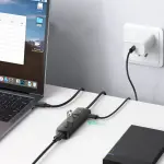 UGREEN USB 3.0 4-منفذ موزع 0.25m (أسود)