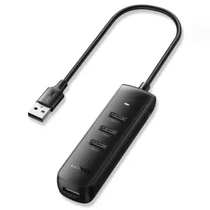 UGREEN USB 3.0 4-منفذ موزع 0.25m (أسود)