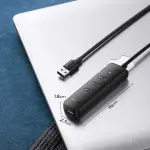 UGREEN USB 3.0 4-منفذ موزع 0.25m (أسود)