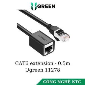 عرض UGREEN Cat6 F/UTP ذكر إلى أنثى إيثرنت تمديد 0.50M