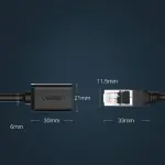 UGREEN Cat 6 F/UTP تمديد إيثرنت RJ45 ذكر/أنثى كابلات توصيل 2m (أسود)