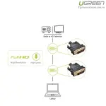 UGREEN DVI (24+1) Male to Male Cable Gold Plated 2m (Black)