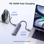UGREEN USB-C إلى 2*USB 3.0 A+USB-C+HDMI 4K@30Hz max + SD/TF + PD محول متعدد الوظائف