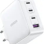 UGREEN USB-A+3*USB-C 100W GaN تقني شاحن سريع أوروبي أبيض
