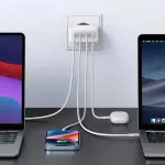 UGREEN USB-A+3*USB-C 100W GaN تقني شاحن سريع أوروبي أبيض