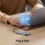 UGREEN USB-C إلى 2-منفذ USB-A + 2-منفذ موزع USB-C حتى 5Gpbs Without منفذ طاقة (ألمنيوم علبة)