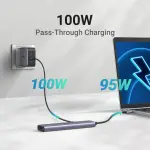 UGREEN USB-C إلى 1*USB 3.0 حتى 5Gpbs + 2*USB 2.0 حتى 480Mbps + HDMI منفذ مع PD 100Watt محول (ألمنيوم علبة)