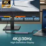 UGREEN USB-C إلى 1*USB 3.0 حتى 5Gpbs + 2*USB 2.0 حتى 480Mbps + HDMI منفذ مع PD 100Watt محول (ألمنيوم علبة)