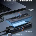 UGREEN M.2 NVME حاوية قرص صلب(10Gbps) مع C إلى C و C إلى A كابل