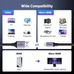 UGREEN من Micro HDMI إلى HDMI 8K كابل 1m