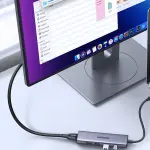 UGREEN USB-C إلى HDMI + 3*USB 3.0 حتى 5Gpbs + USB-C PD Power محول محول متعدد الوظائف (ألمنيوم علبة)