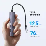 UGREEN USB-C إلى HDMI + 3*USB 3.0 حتى 5Gpbs + USB-C PD Power محول محول متعدد الوظائف (ألمنيوم علبة)