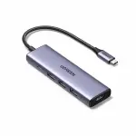 UGREEN USB-C إلى 3*USB 3.0 A أنثى, 1*HDMI 4K + 1*USB-C PD محول متعدد الوظائف