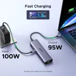 UGREEN USB-C إلى 3*USB 3.0 A + HDMI 4K@30Hz + RJ45 Gigabit + PD محول متعدد الوظائف