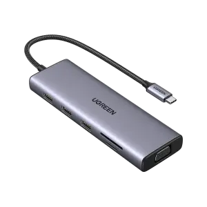 رض UGREEN USB-C 3*USB 3.0 A+HDMI 4K@30Hz;2K@60HZ;1080P@120Hz +… محول