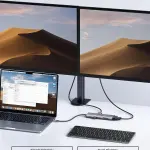 UGREEN USB-C 3*USB 3.0 A+HDMI 4K@30Hz;2K@60HZ;1080P@120Hz + VGA + RJ45 + SD/TF + 3.5mm Audio + PD محول