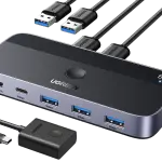 UGREEN USB 3.0 مشاركة مبدّل 2 دخل 4 خرج