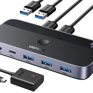 UGREEN USB 3.0 مشاركة مبدّل 2 دخل 4 خرج
