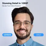 UGREEN كاميرا ويب USB عالية الدقة 1080P مع ميكروفون 2M كابل