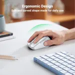 UGREEN Ergonomic Wireless Mouse (White Gray)