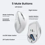 UGREEN Ergonomic Wireless Mouse (White Gray)