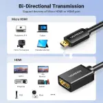 UGREEN Micro HDMI ذكر إلى HDMI أنثى محول كابل 22cm(أسود)