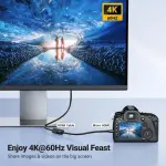 UGREEN Micro HDMI ذكر إلى HDMI أنثى محول كابل 22cm(أسود)