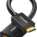 UGREEN Mini HDMI ذكر إلى HDMI أنثى محول كابل 22cm (أسود)