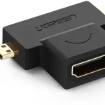 UGREEN Micro HDMI + Mini HDMI ذكر إلى HDMI أنثى محول