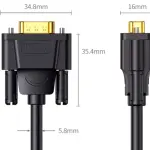 UGREEN DB9 RS232 محول كابل ذكر إلى ذكر 1.5m (أسود)