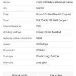 UGREEN Cat 6 U/UTP كابل شبكة 8m (أسود)