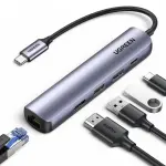 UGREEN USB-C إلى 4*USB 3.0 حتى 5Gpbs + HDMI محول مع PD (ألمنيوم علبة)