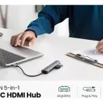 UGREEN USB-C إلى 4*USB 3.0 حتى 5Gpbs + HDMI محول مع PD (ألمنيوم علبة)