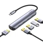 UGREEN USB-C إلى 4*USB 3.0 حتى 5Gpbs + HDMI محول مع PD (ألمنيوم علبة)