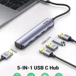UGREEN USB-C إلى 4*USB 3.0 حتى 5Gpbs + HDMI محول مع PD (ألمنيوم علبة)