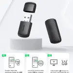UGREEN AC650 11ac Dual-Band لاسلكي USB محول