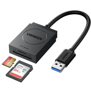 UGREEN USB 3.0 قارئ بطاقات TF+SD Simultaneous Use
