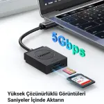 UGREEN USB 3.0 قارئ بطاقات TF+SD Simultaneous Use