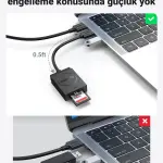 UGREEN USB 3.0 قارئ بطاقات TF+SD Simultaneous Use