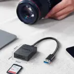 UGREEN USB 3.0 قارئ بطاقات TF+SD Simultaneous Use